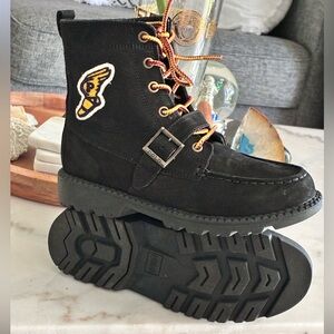 Polo by Ralph Lauren Black Kids Boots. Like new. My son wore them twice at home